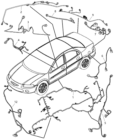 2004 Chrysler Sebring Wiring-Unified Body Diagram for 5087088AB