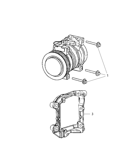 2010 Dodge Viper A/C Compressor Mounting Diagram