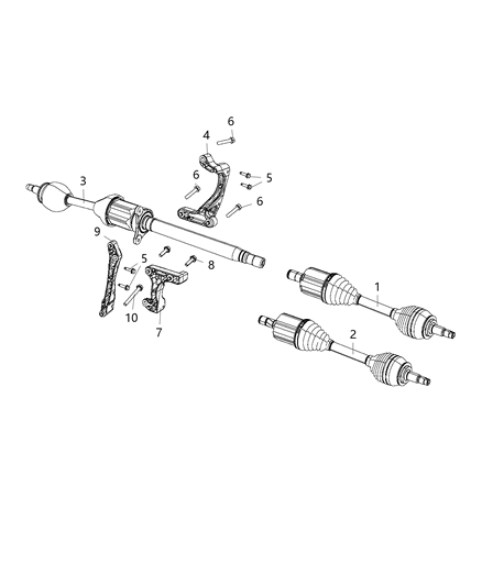 2017 Jeep Cherokee Axle Half Shaft Diagram for 68291658AA