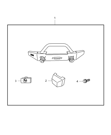 2010 Jeep Wrangler Bumper Kit - Front Diagram