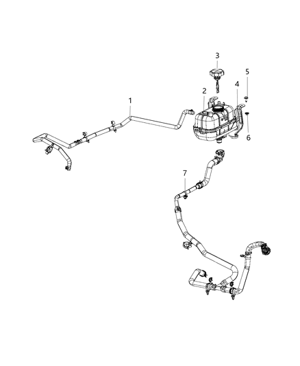 2018 Jeep Wrangler Bottle-COOLANT Recovery Diagram for 68364312AB