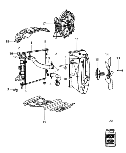 2010 Dodge Ram 2500 Seal-Radiator Lower Diagram for 55057218AC