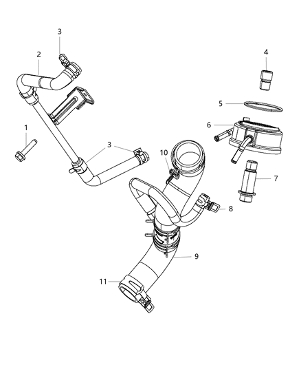 2020 Dodge Durango Engine Oil Cooler Diagram for 4893310AA