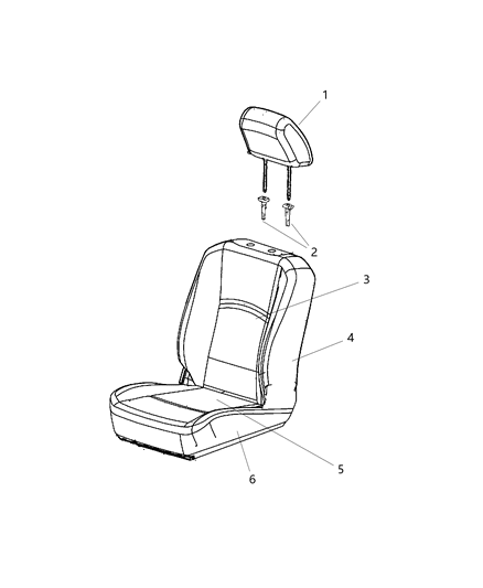 2013 Ram 3500 Pickup Front Seat - Bucket Diagram