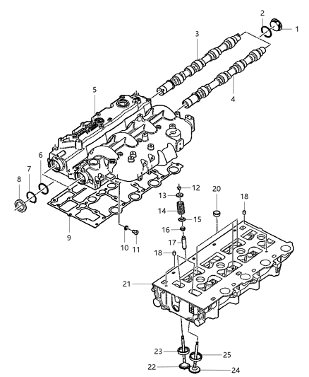 2003 Jeep Liberty Camshaft & Valves Diagram 2