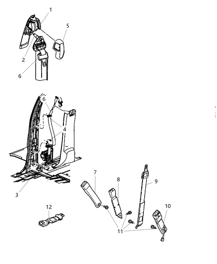 2011 Ram 1500 Seat Belts Front Diagram 2