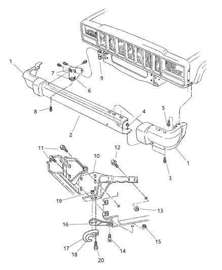 2000 Jeep Cherokee Screw-Pan Head Diagram for 6506127AA