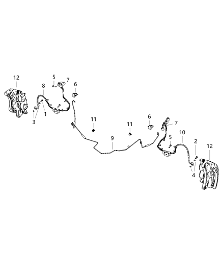 2019 Ram 4500 Brake Tubes & Hoses, Front Diagram