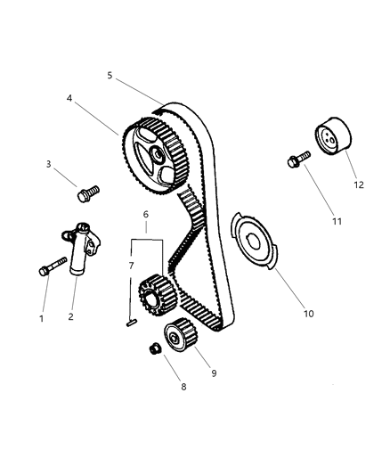2004 Chrysler Sebring Coupe Timing Belt & Sprockets Diagram 1