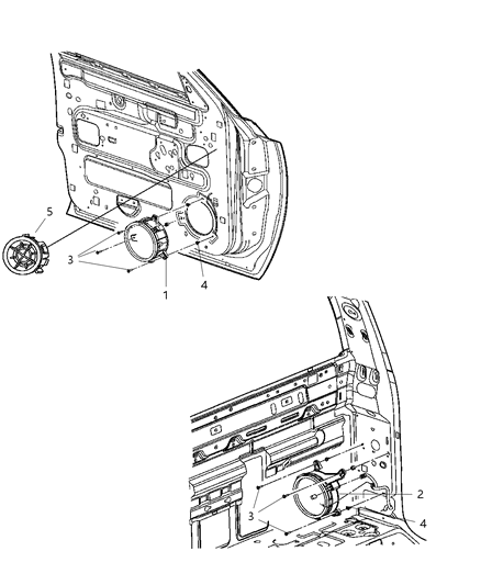 2005 Dodge Dakota Speaker H Diagram for 56046854AA