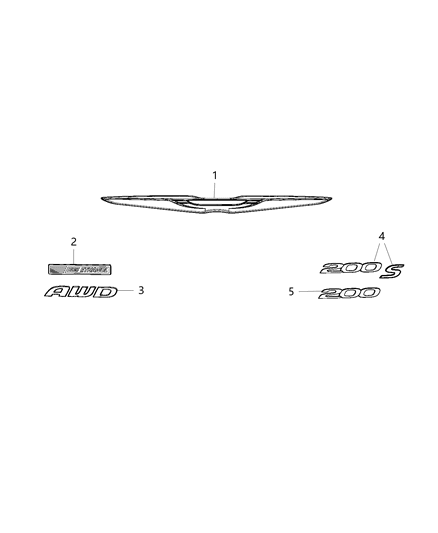 2016 Chrysler 200 Emblem Diagram for 68305604AA