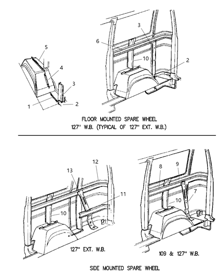 2000 Dodge Ram Wagon Support-Upper Rear Diagram for 55345716AB