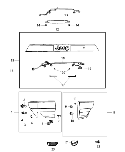2012 Jeep Grand Cherokee APPLIQUE-License Lamp Diagram for 68083083AA
