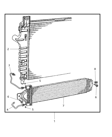 2001 Dodge Dakota Transmission Oil Cooler Diagram for 82205678