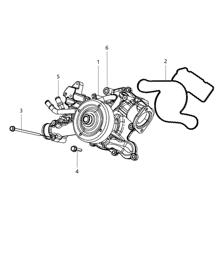 2009 Dodge Durango Water Pump & Related Parts Diagram 2