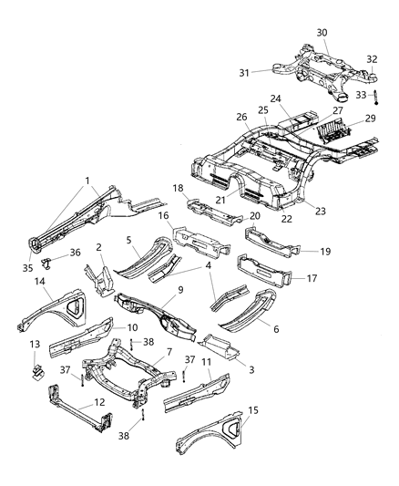 2016 Dodge Charger Bolt-HEXAGON FLANGE Head Diagram for 6511173AA