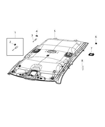 2020 Ram 3500 Headliner Diagram for 7DN71HL1AA