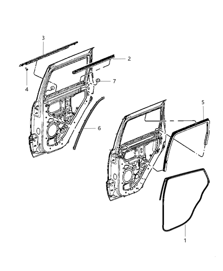 2011 Dodge Durango WEATHERSTRIP-Rear Door Belt Outer Diagram for 55399163AA