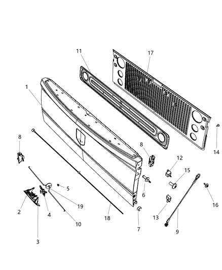 2010 Dodge Ram 3500 Pickup Tailgate Diagram