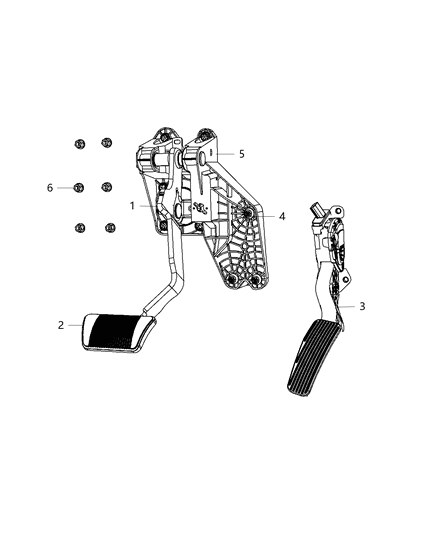 2015 Ram C/V Pedals - Automatic Transmission Diagram