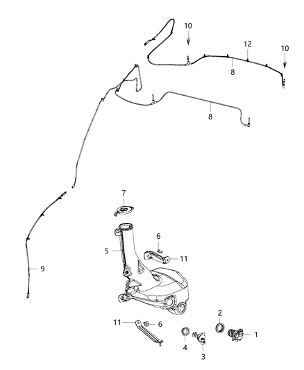 2014 Dodge Challenger Hose-Windshield Washer Diagram for 5182850AB