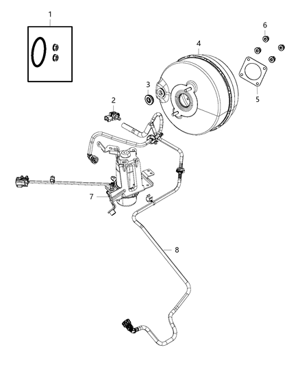 2020 Chrysler Voyager Booster & Pump, Vacuum Power Brake, Hydro Booster Diagram 1