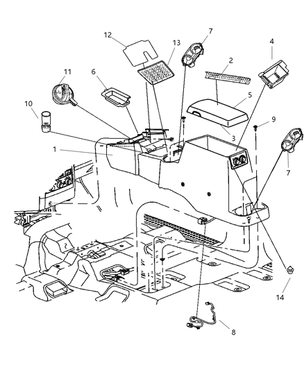 2004 Dodge Durango Pad-ARMREST Diagram for ZM431D1AA