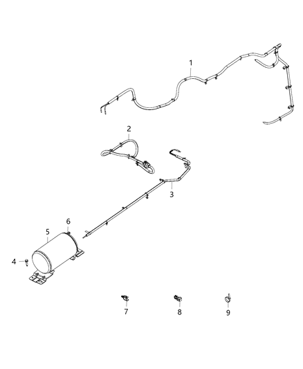 2014 Ram 3500 Reservoir & Air Supply Lines Diagram