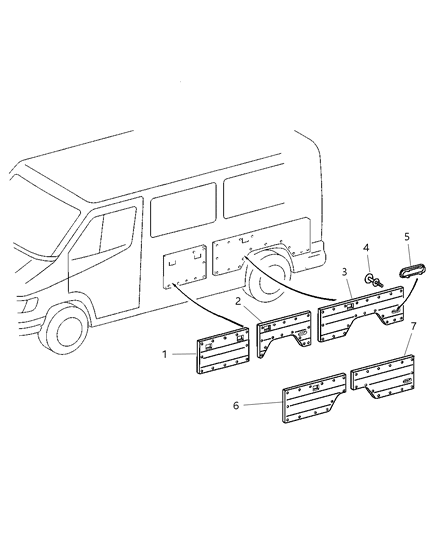 2002 Dodge Sprinter 2500 EXHAUSTER-Quarter Panel Diagram for 5123427AA