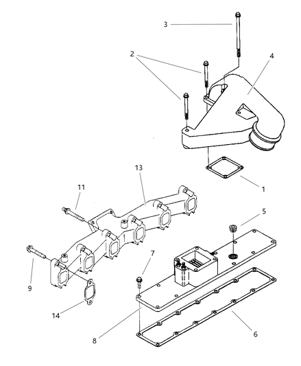 1997 Dodge Ram 2500 Connector Air Intake Diagram for 5003641AA