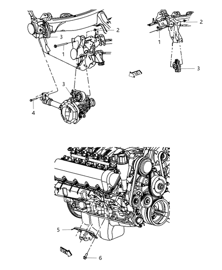 2009 Chrysler Aspen Engine Mounting Right Side Diagram 4