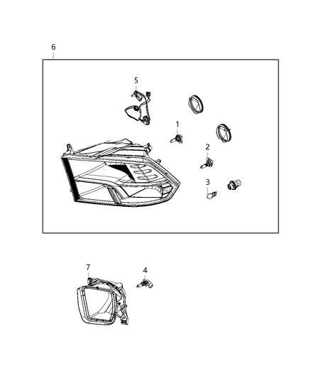 2018 Ram 1500 Parts, Lamp Service Diagram 2