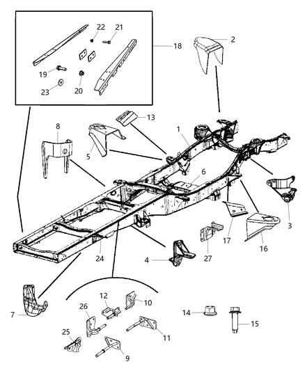 2013 Ram 5500 Reinforce-Rear Frame Rails Diagram for 68140985AA