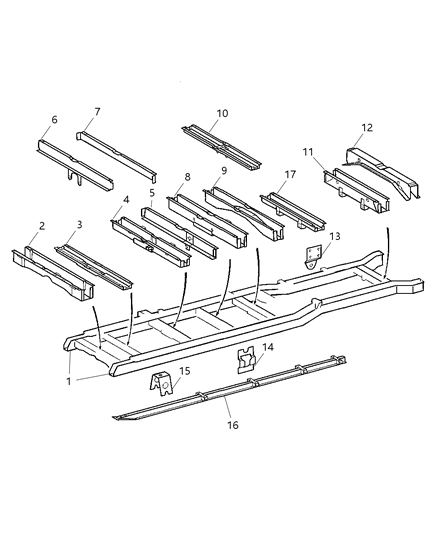 2005 Dodge Sprinter 3500 CROSSMEMBER-Rear Frame Diagram for 5140685AA