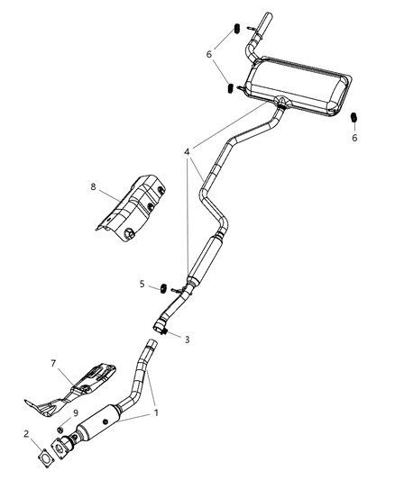 2008 Chrysler Sebring Catalytic Converter Diagram for 5105145AB