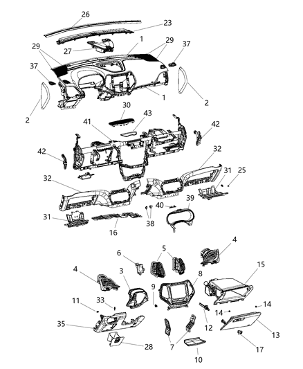 2018 Jeep Cherokee Grille-Speaker Diagram for 1YQ701XLAE