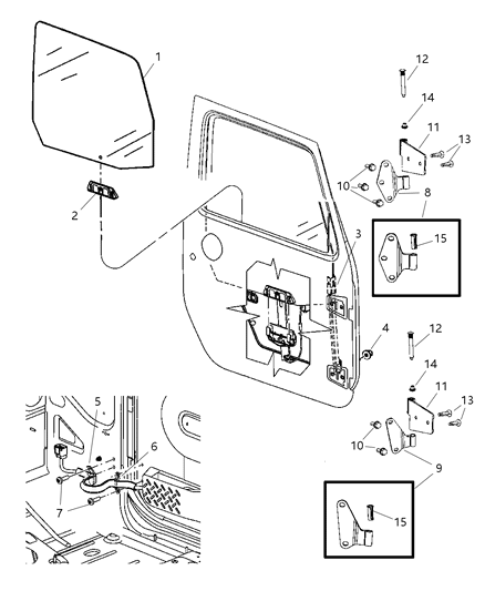 2007 Jeep Wrangler Loop-Door Check Strap Body Half Diagram for 55397400AA