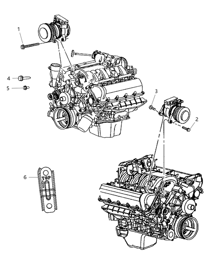 2010 Jeep Grand Cherokee A/C Compressor Mounting Diagram 1