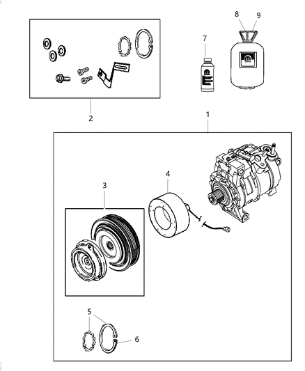 2021 Ram 1500 COMPRESOR-Air Conditioning Diagram for 68320915AA
