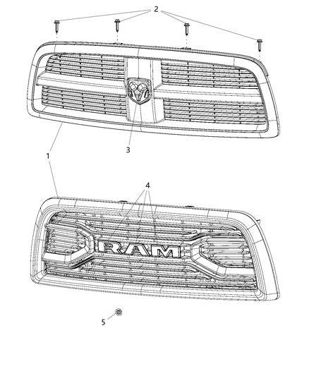 2016 Ram 2500 Grille-Radiator Diagram for 68260704AB