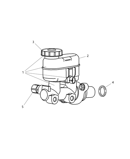 2005 Dodge Neon Brake Master Cylinder Diagram for V1105149AA