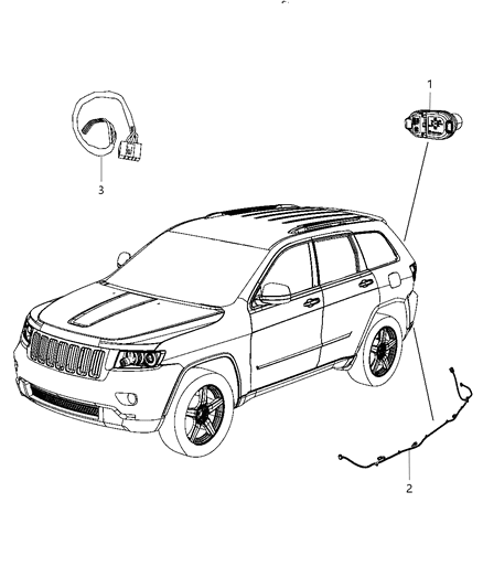 2012 Jeep Grand Cherokee Harness-Rear FASCIA Diagram for 68078326AD