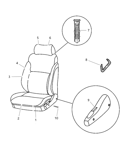 1997 Dodge Neon Front Seat Diagram 4