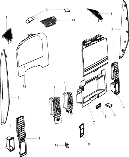 2014 Ram 3500 Instrument Panel Trim Diagram 2