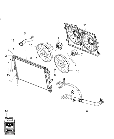 2014 Chrysler 200 Radiator & Related Parts Diagram 2