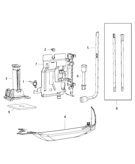 2018 Ram 3500 Pickup Jack Stowage Diagram