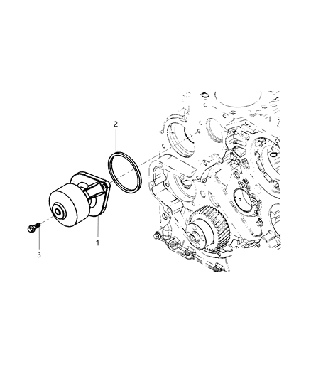 2010 Dodge Ram 3500 Water Pump & Related Parts Diagram