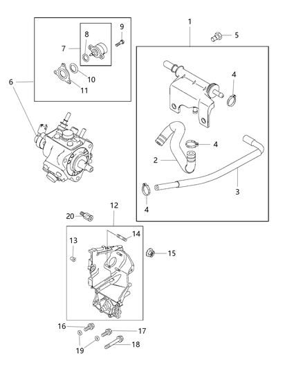 2018 Jeep Compass Bolt-HEXAGON FLANGE Head Diagram for 68151145AA