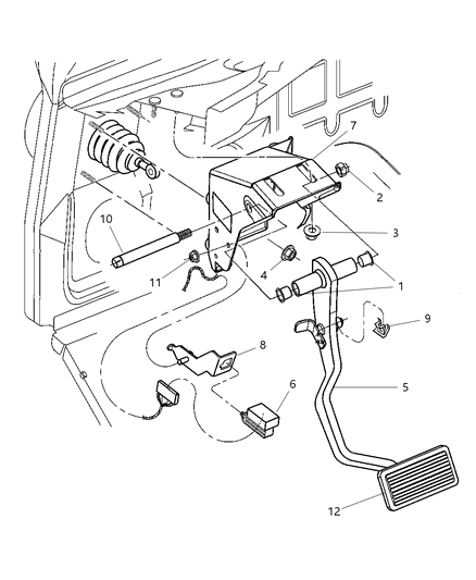 2002 Chrysler Prowler Pedal, Brake Diagram