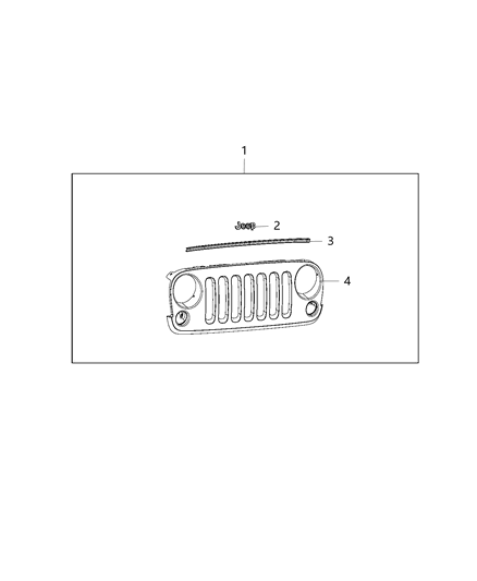 2015 Jeep Wrangler Grille Kit Diagram